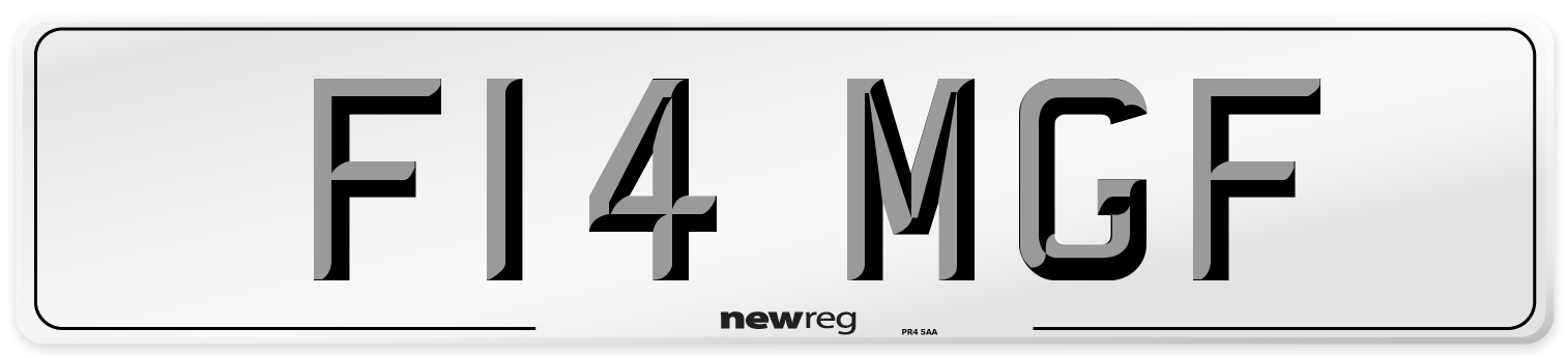 F14 MGF Number Plate from New Reg